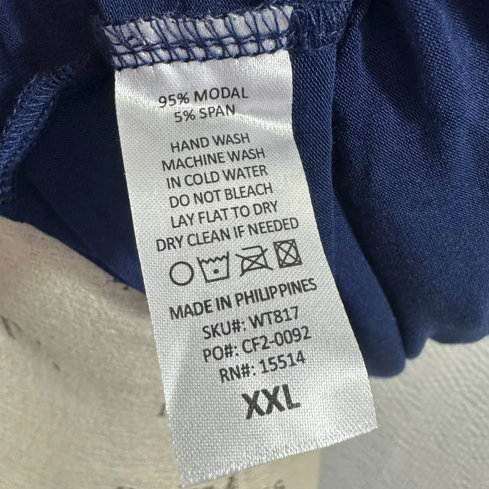 Made by Johnny Women's Blue Short Sleeve Boat Neck Dolman Top Side Shirring - Picture 6 of 6